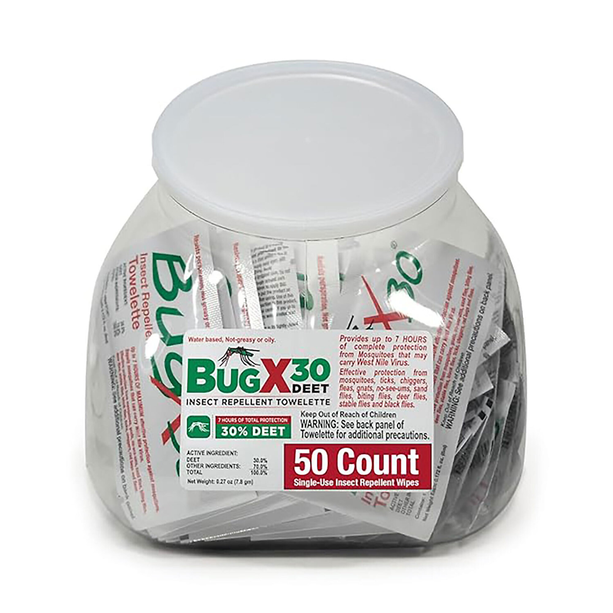 Aero Healthcare BugX30 Insect Repellent Wipes — 30% DEET, 50/Bowl, Model# 12841